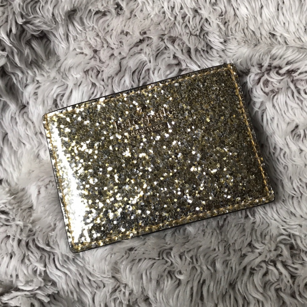Gold Glitter Kate Spade Card Holder